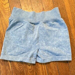 Blue High-Waisted workout Shorts